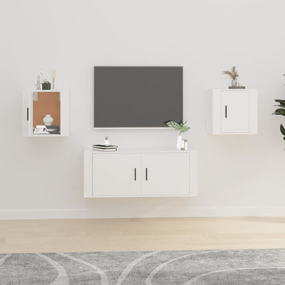 vidaXL 2 Piece Wall-mounted TV Cabinet Set White 40x34,5x40 cm