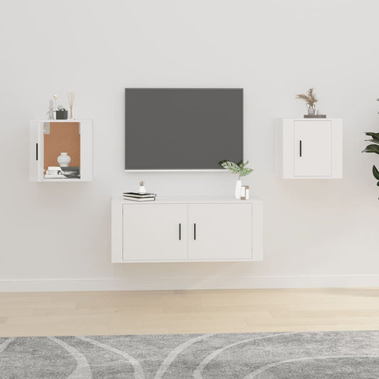 vidaXL 2 Piece Wall-mounted TV Cabinet Set White 40x34,5x40 cm