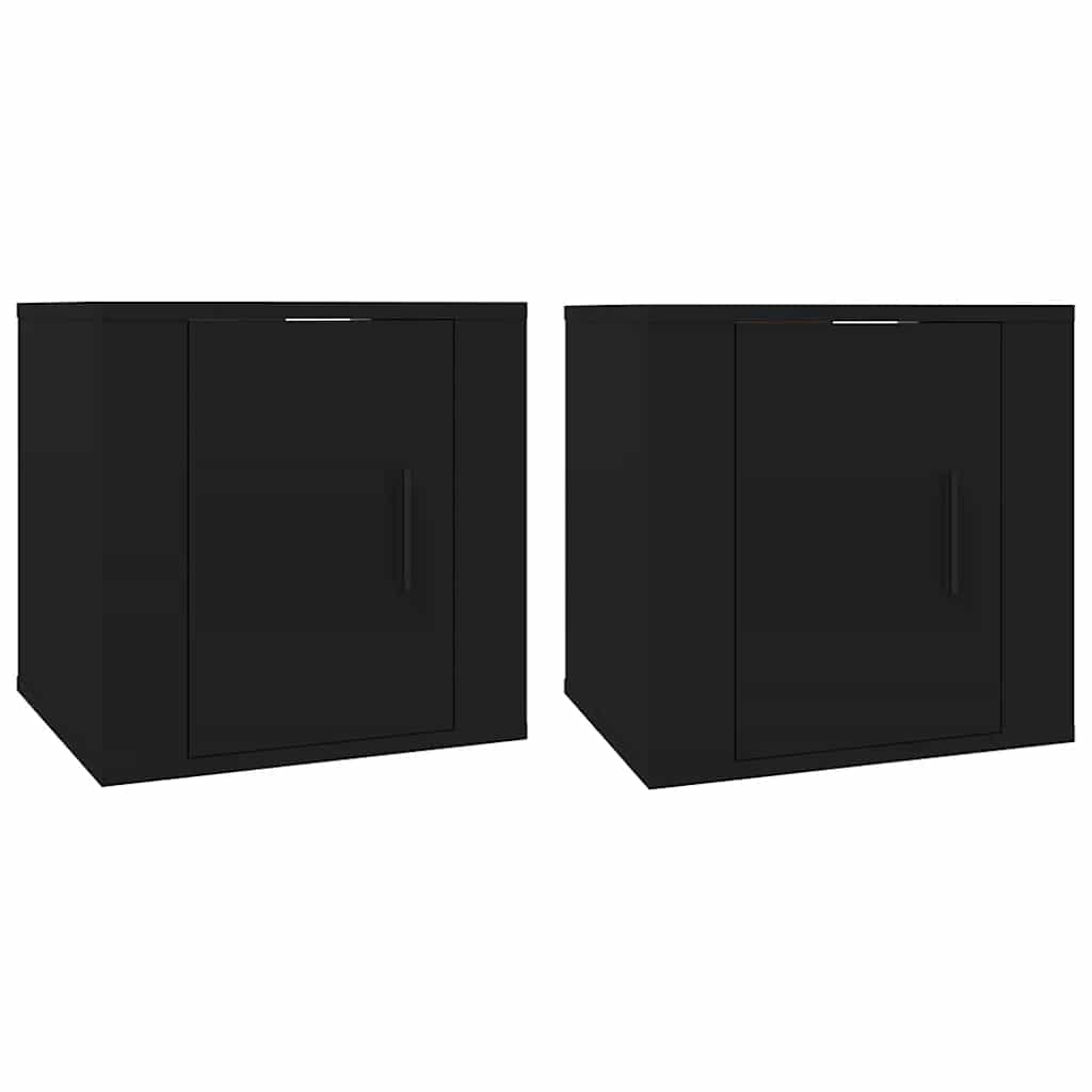 vidaXL 2 Piece Wall-mounted TV Cabinet Set Black 40x34,5x40 cm