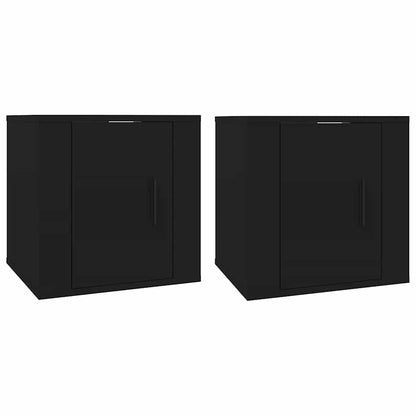 vidaXL 2 Piece Wall-mounted TV Cabinet Set Black 40x34,5x40 cm
