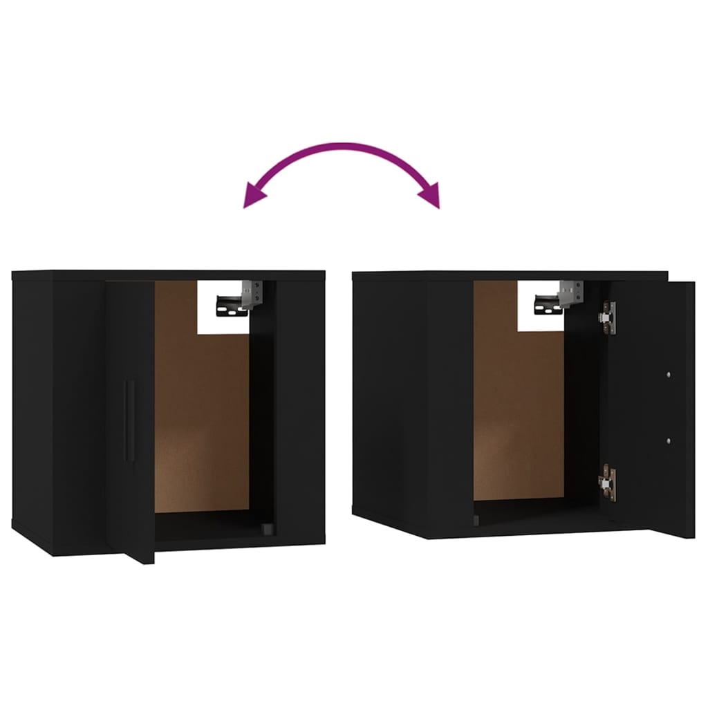 vidaXL 2 Piece Wall-mounted TV Cabinet Set Black 40x34,5x40 cm