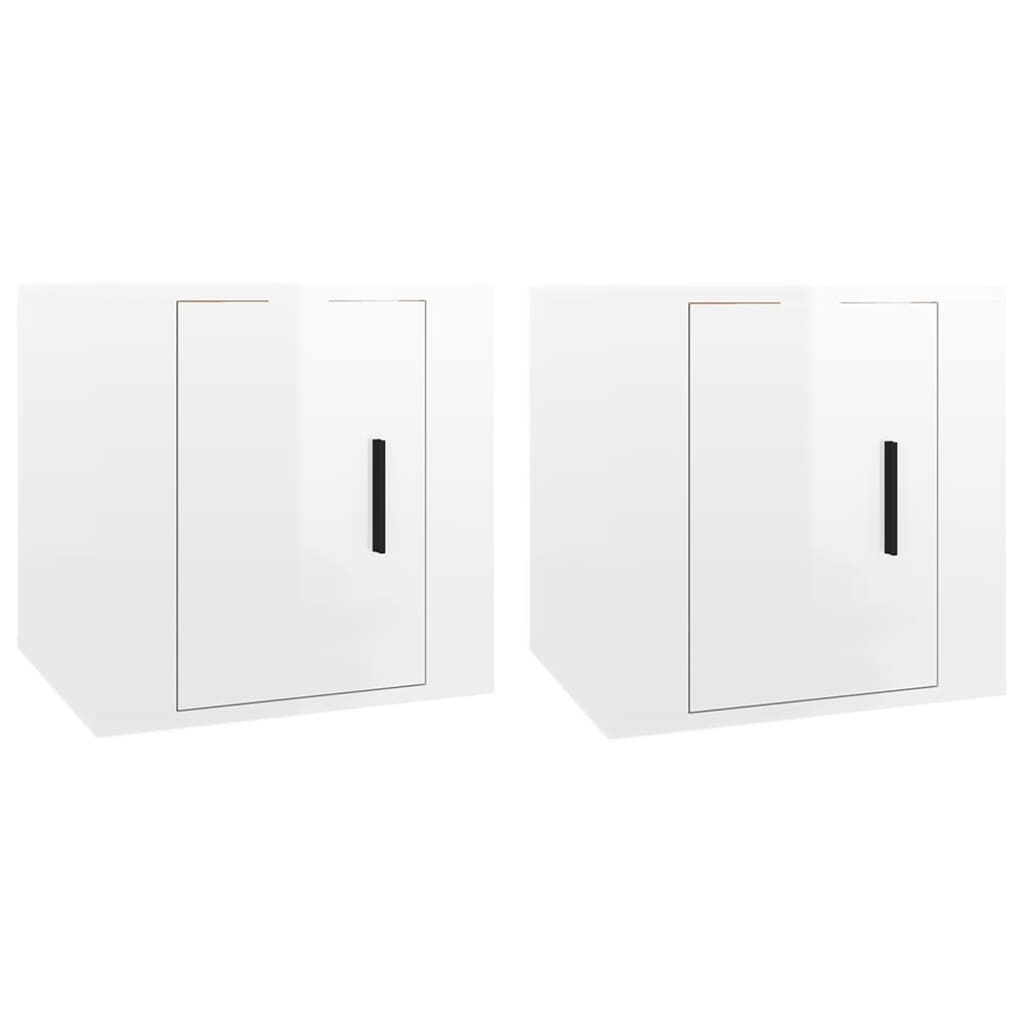 vidaXL 2 Piece Wall-mounted TV Cabinet Set High Gloss White 40x34,5x40 cm