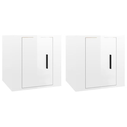vidaXL 2 Piece Wall-mounted TV Cabinet Set High Gloss White 40x34,5x40 cm