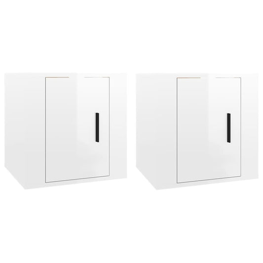 vidaXL 2 Piece Wall-mounted TV Cabinet Set High Gloss White 40x34,5x40 cm