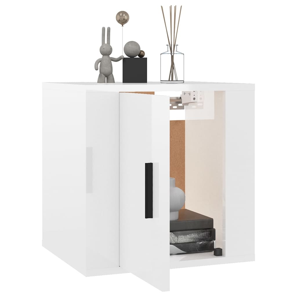 vidaXL 2 Piece Wall-mounted TV Cabinet Set High Gloss White 40x34,5x40 cm