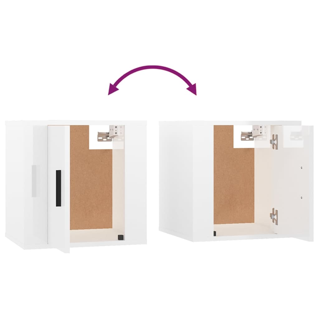 vidaXL 2 Piece Wall-mounted TV Cabinet Set High Gloss White 40x34,5x40 cm