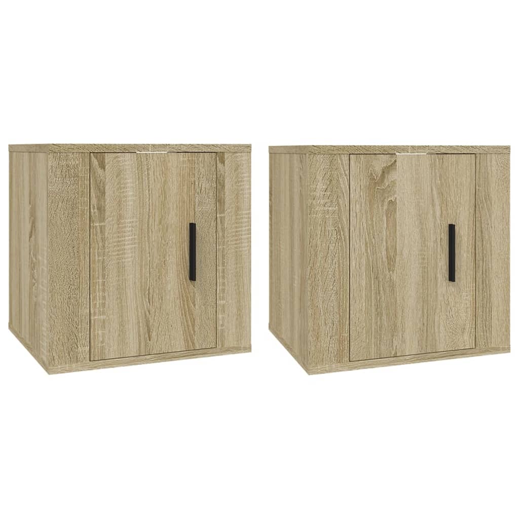 vidaXL 2 Piece Wall-mounted TV Cabinet Set Sonoma Oak 40x34,5x40 cm