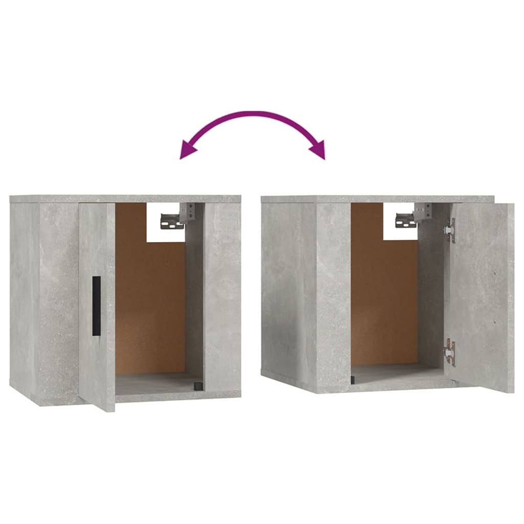 vidaXL 2 Piece Wall-mounted TV Cabinet Set Concrete Grey 40x34,5x40 cm
