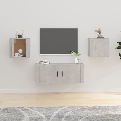 vidaXL 2 Piece Wall-mounted TV Cabinet Set Concrete Grey 40x34,5x40 cm