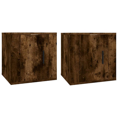vidaXL 2 Piece Wall-mounted TV Cabinet Set Smoked Oak 40x34,5x40 cm