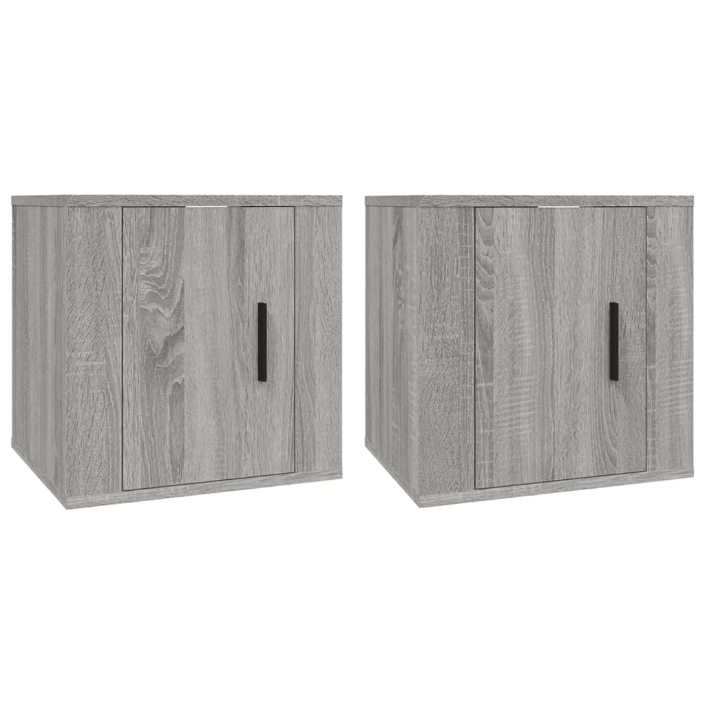 vidaXL 2 Piece Wall-mounted TV Cabinet Set Grey Sonoma 40x34,5x40 cm