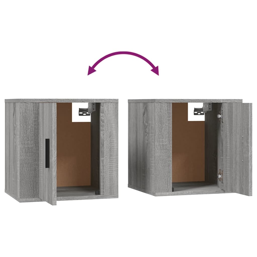 vidaXL 2 Piece Wall-mounted TV Cabinet Set Grey Sonoma 40x34,5x40 cm