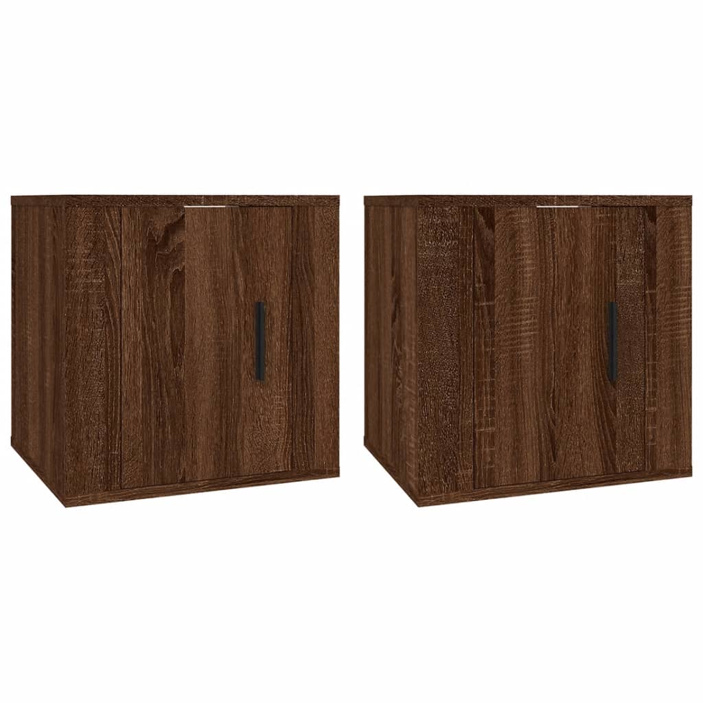 vidaXL 2 Piece Wall-mounted TV Cabinet Set Brown Oak 40x34,5x40 cm