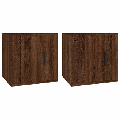 vidaXL 2 Piece Wall-mounted TV Cabinet Set Brown Oak 40x34,5x40 cm