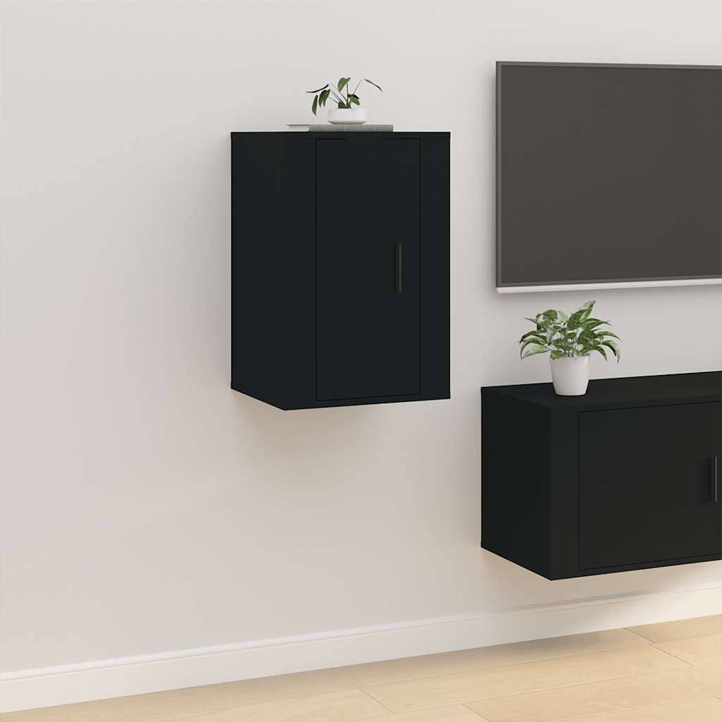 vidaXL Wall Mounted TV Cabinet Black 40x34,5x60 cm