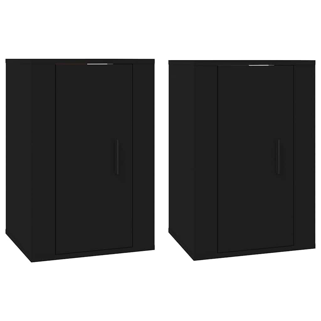 vidaXL 2 Piece Wall-mounted TV Cabinet Set Black 40x34,5x60 cm