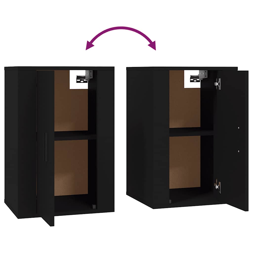 vidaXL 2 Piece Wall-mounted TV Cabinet Set Black 40x34,5x60 cm