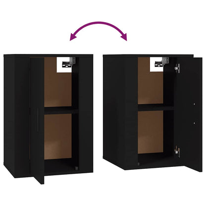 vidaXL 2 Piece Wall-mounted TV Cabinet Set Black 40x34,5x60 cm