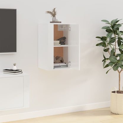 vidaXL Wall Mounted TV Cabinet High Gloss White 40x34,5x60 cm