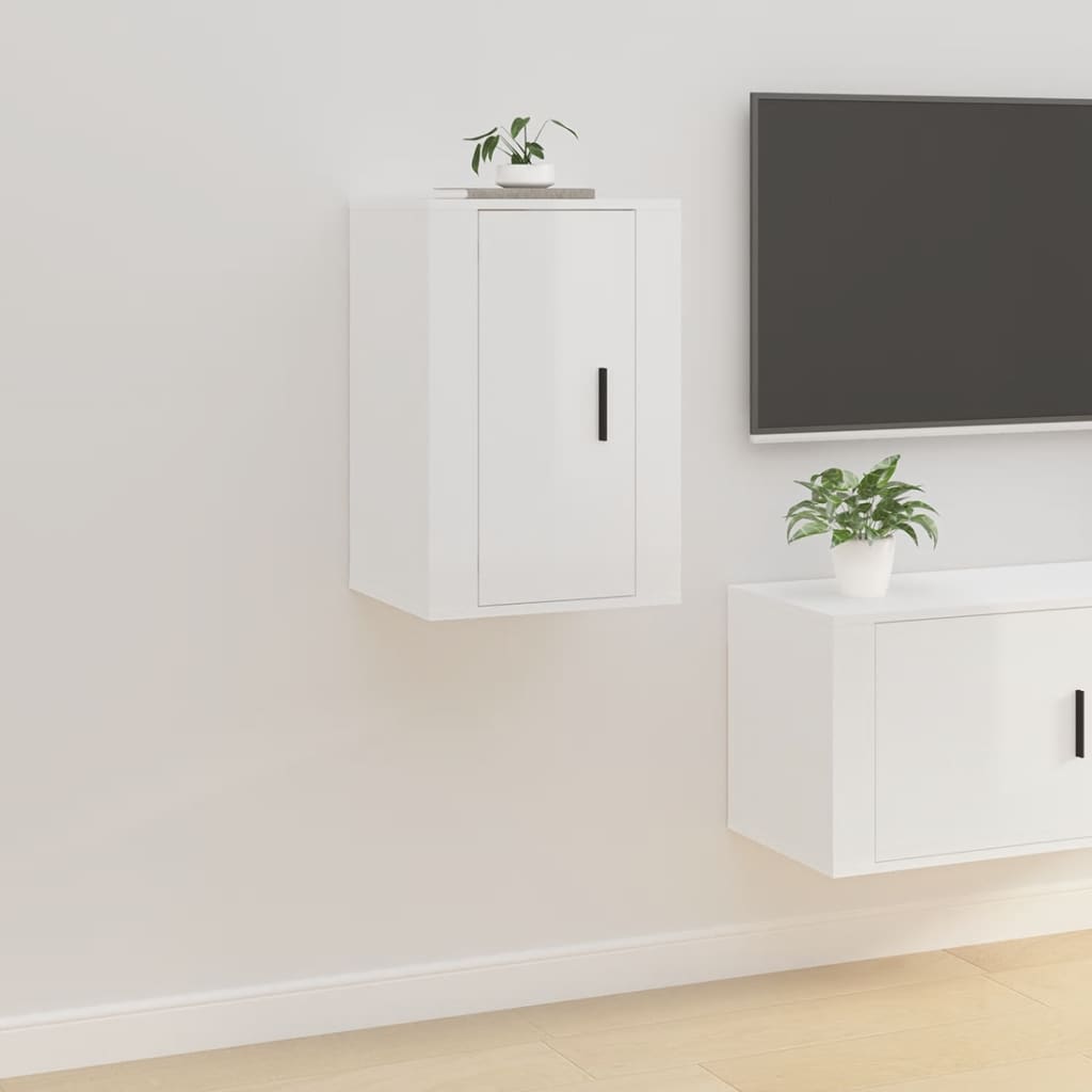 vidaXL Wall Mounted TV Cabinet High Gloss White 40x34,5x60 cm