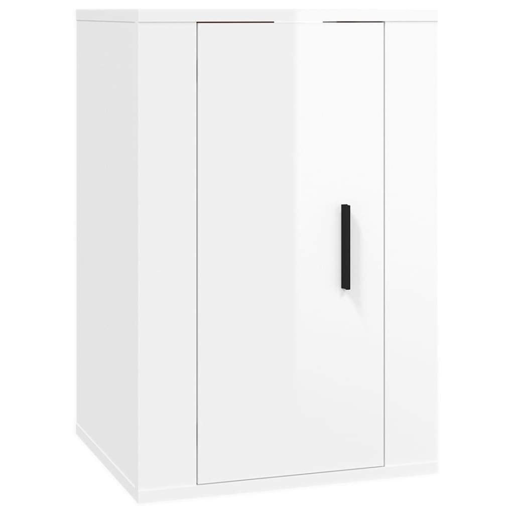 vidaXL 2 Piece Wall-mounted TV Cabinet Set High Gloss White 40x34,5x60 cm