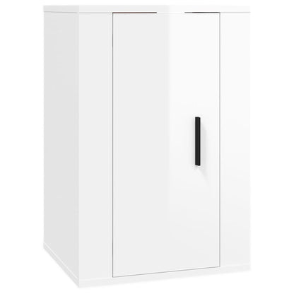 vidaXL 2 Piece Wall-mounted TV Cabinet Set High Gloss White 40x34,5x60 cm