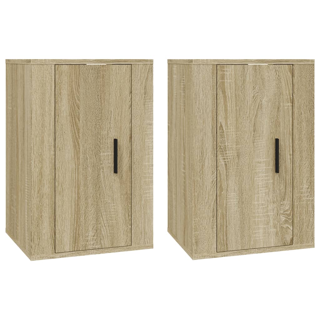 vidaXL 2 Piece Wall-mounted TV Cabinet Set Sonoma Oak 40x34,5x60 cm