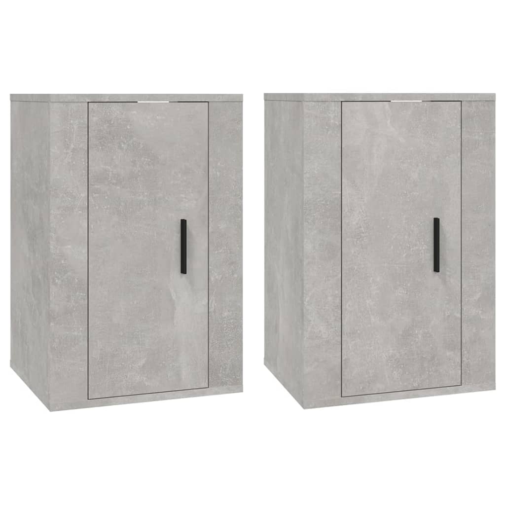 vidaXL 2 Piece Wall-mounted TV Cabinet Set Concrete Grey 40x34,5x60 cm