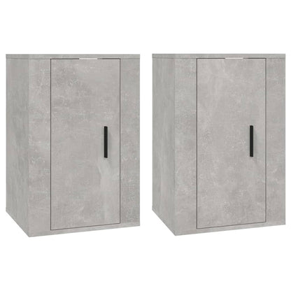vidaXL 2 Piece Wall-mounted TV Cabinet Set Concrete Grey 40x34,5x60 cm