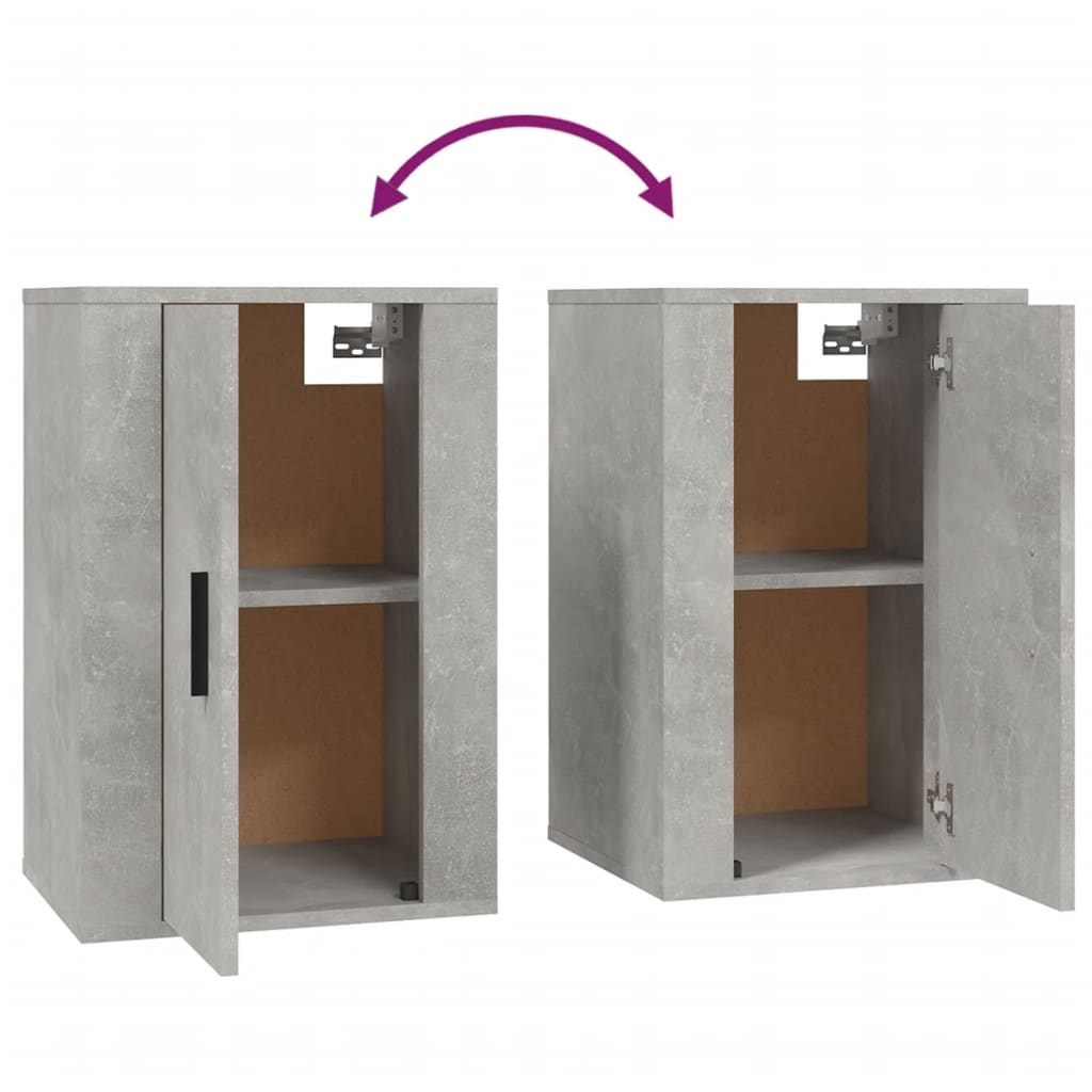 vidaXL 2 Piece Wall-mounted TV Cabinet Set Concrete Grey 40x34,5x60 cm