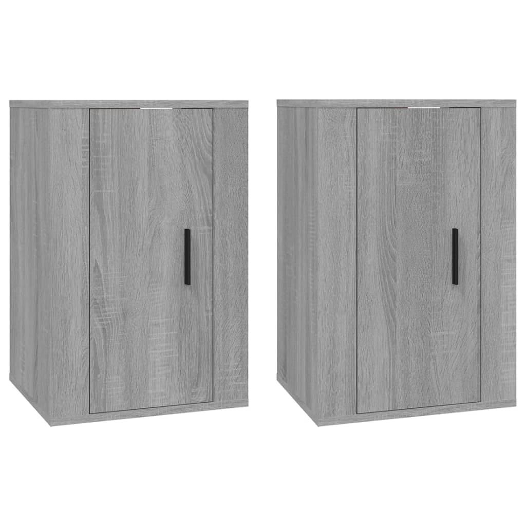 vidaXL 2 Piece Wall-mounted TV Cabinet Set Grey Sonoma 40x34,5x60 cm
