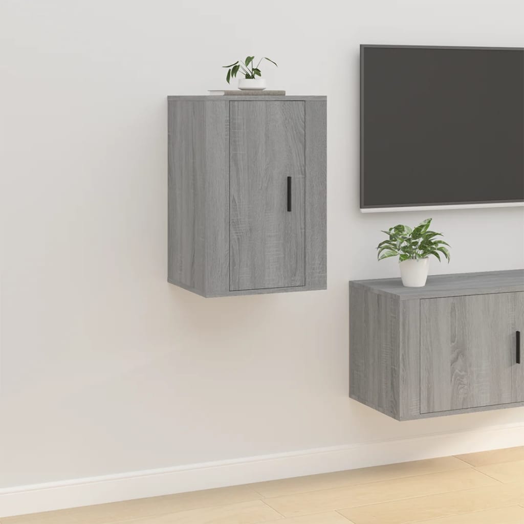 vidaXL 2 Piece Wall-mounted TV Cabinet Set Grey Sonoma 40x34,5x60 cm