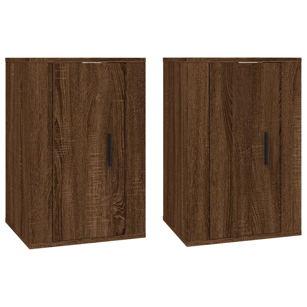 vidaXL 2 Piece Wall-mounted TV Cabinet Set Brown Oak 40x34,5x60 cm