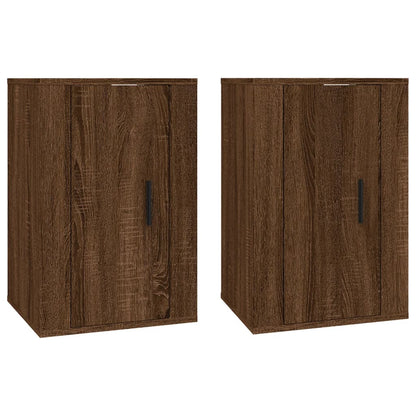vidaXL 2 Piece Wall-mounted TV Cabinet Set Brown Oak 40x34,5x60 cm