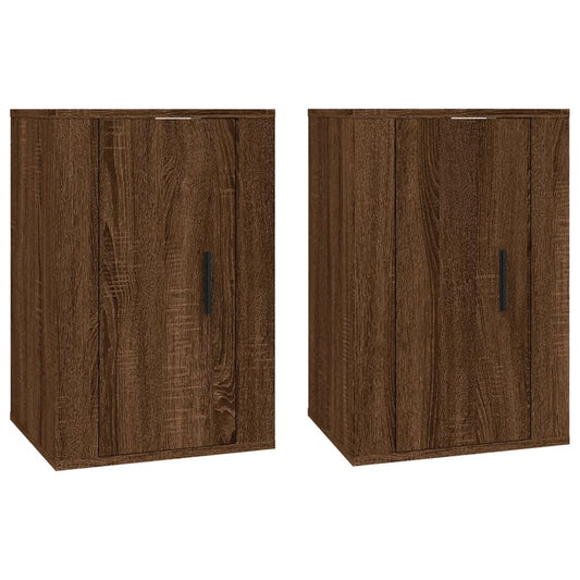 vidaXL 2 Piece Wall-mounted TV Cabinet Set Brown Oak 40x34,5x60 cm