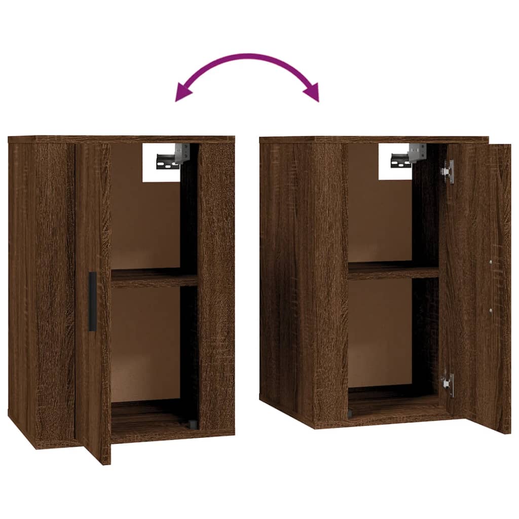 vidaXL 2 Piece Wall-mounted TV Cabinet Set Brown Oak 40x34,5x60 cm