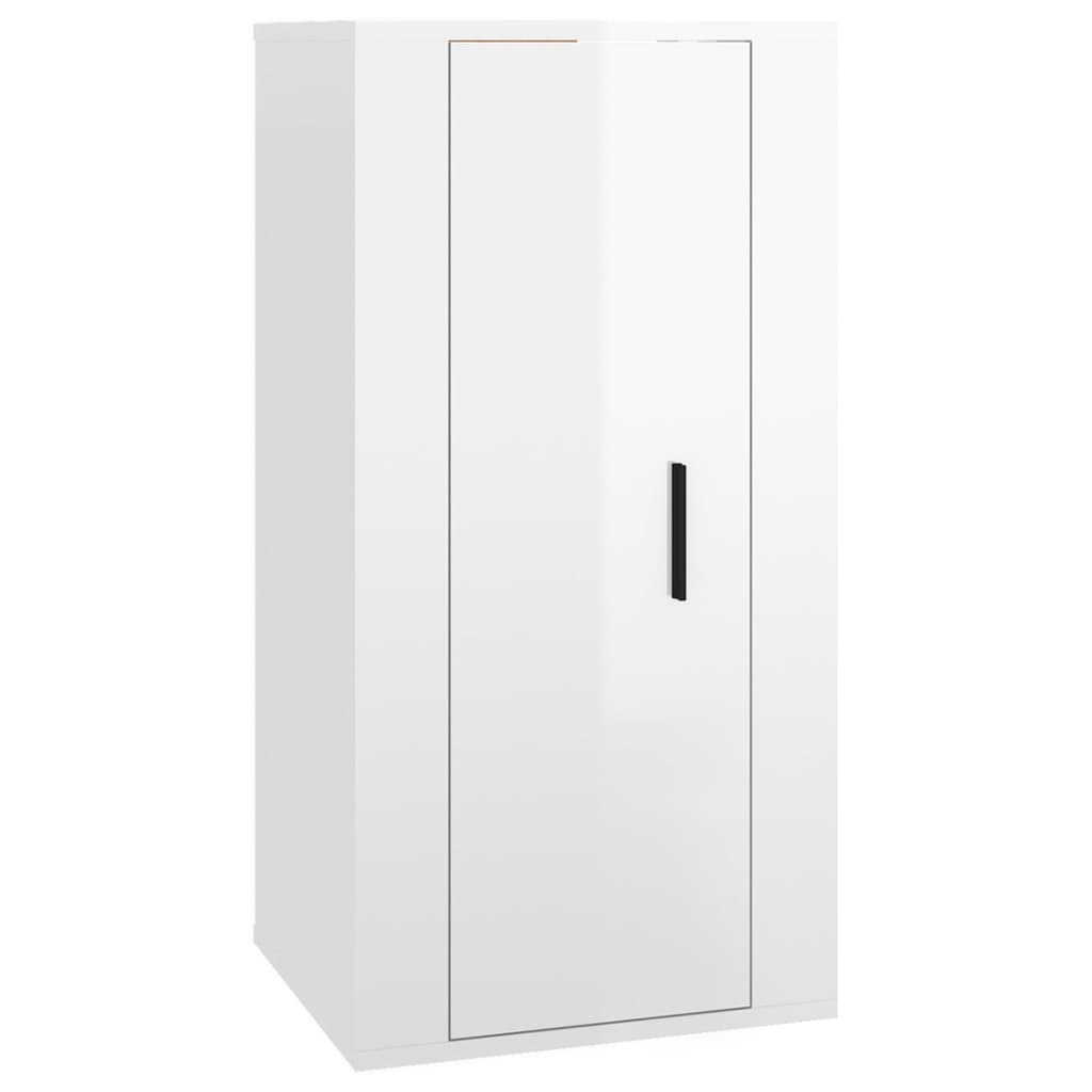 vidaXL Wall Mounted TV Cabinet High Gloss White 40x34,5x80 cm