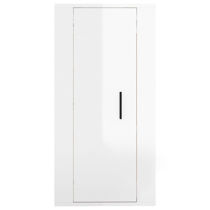 vidaXL Wall Mounted TV Cabinet High Gloss White 40x34,5x80 cm