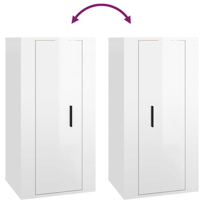 vidaXL Wall Mounted TV Cabinet High Gloss White 40x34,5x80 cm