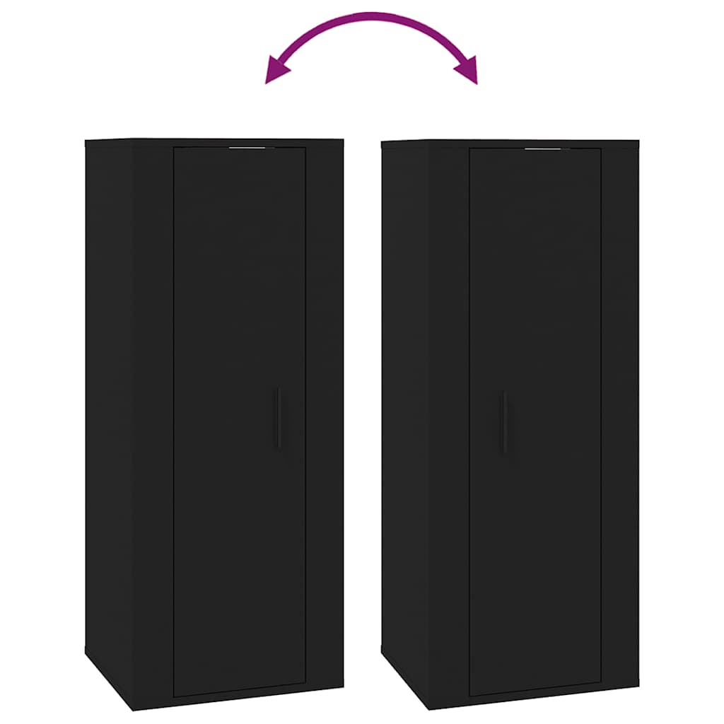 vidaXL Wall Mounted TV Cabinet Black 40x34,5x100 cm