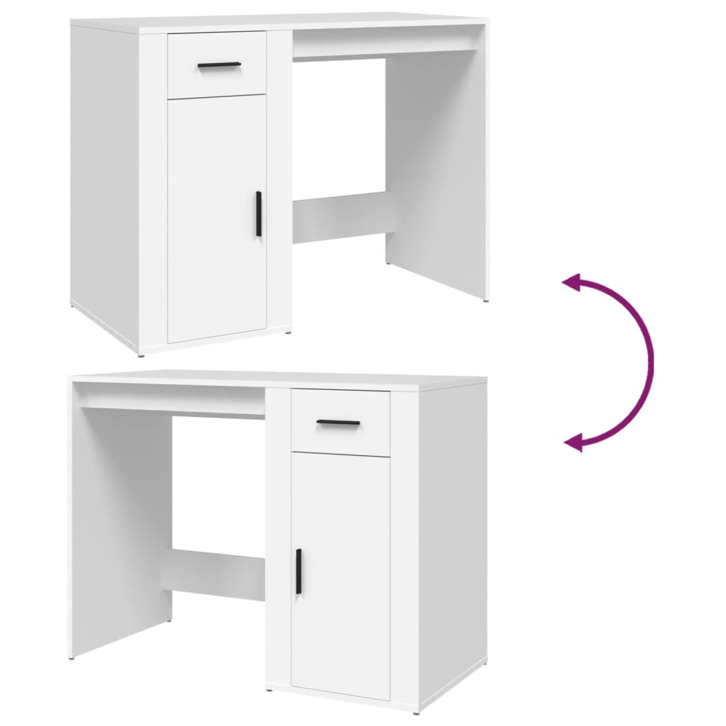 vidaXL Desk White 100x49x75 cm Engineered Wood