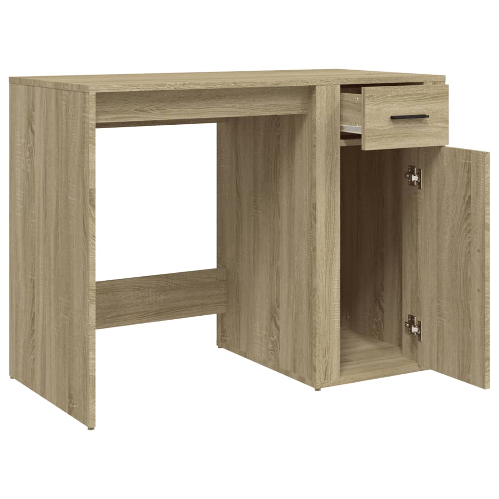 vidaXL Desk Sonoma Oak 100x49x75 cm Engineered Wood