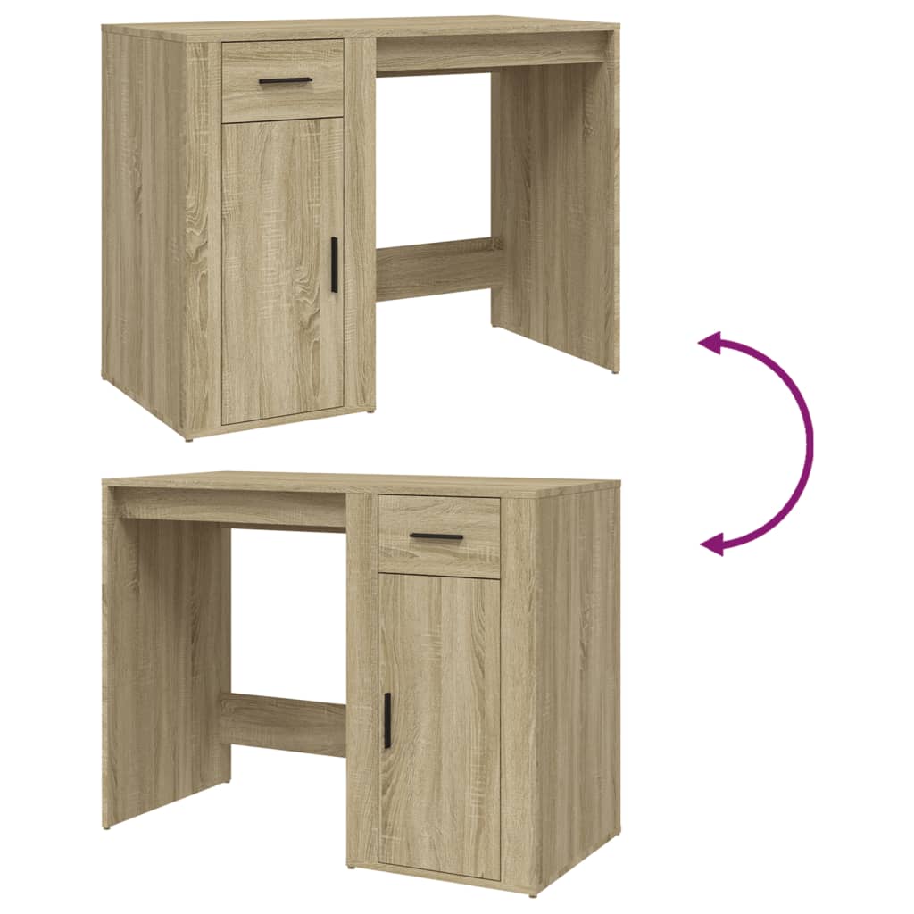 vidaXL Desk Sonoma Oak 100x49x75 cm Engineered Wood