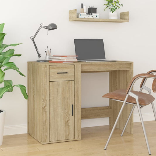 vidaXL Desk Sonoma Oak 100x49x75 cm Engineered Wood