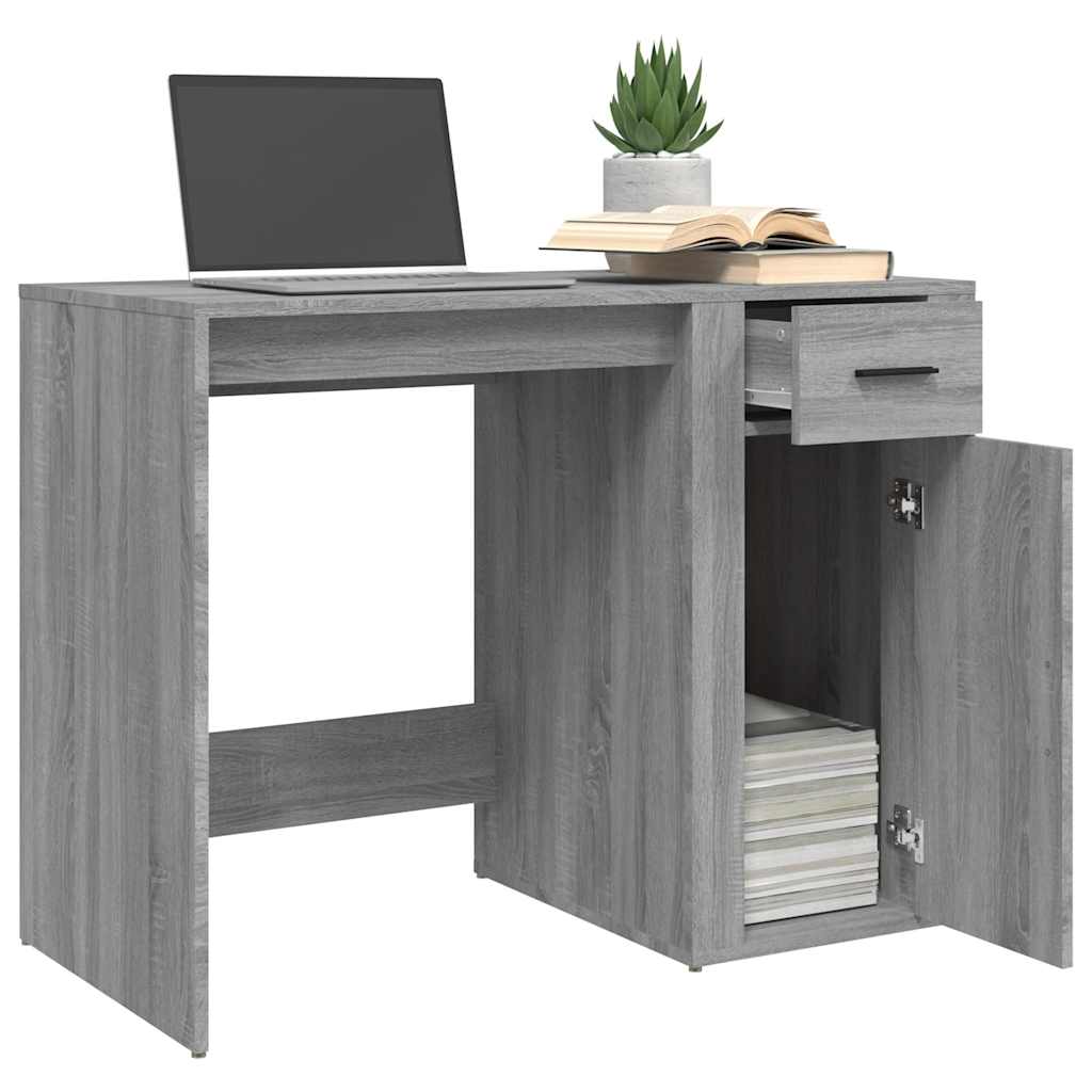 vidaXL Desk Grey Sonoma 100x49x75 cm Engineered Wood