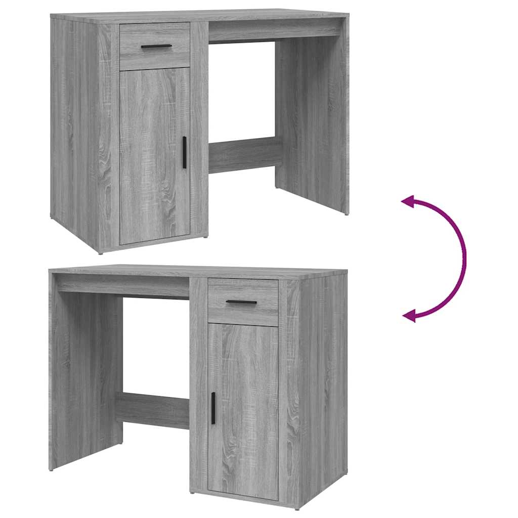 vidaXL Desk Grey Sonoma 100x49x75 cm Engineered Wood