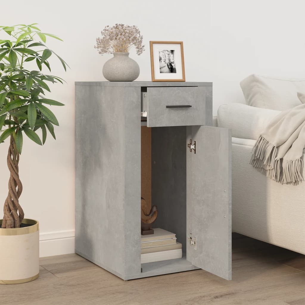vidaXL Desk Cabinet Concrete Grey 40x49x75 cm Engineered Wood
