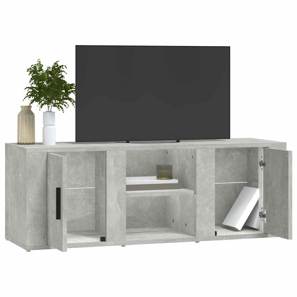 vidaXL TV Cabinet Concrete Grey 100x31,5x35 cm Engineered Wood