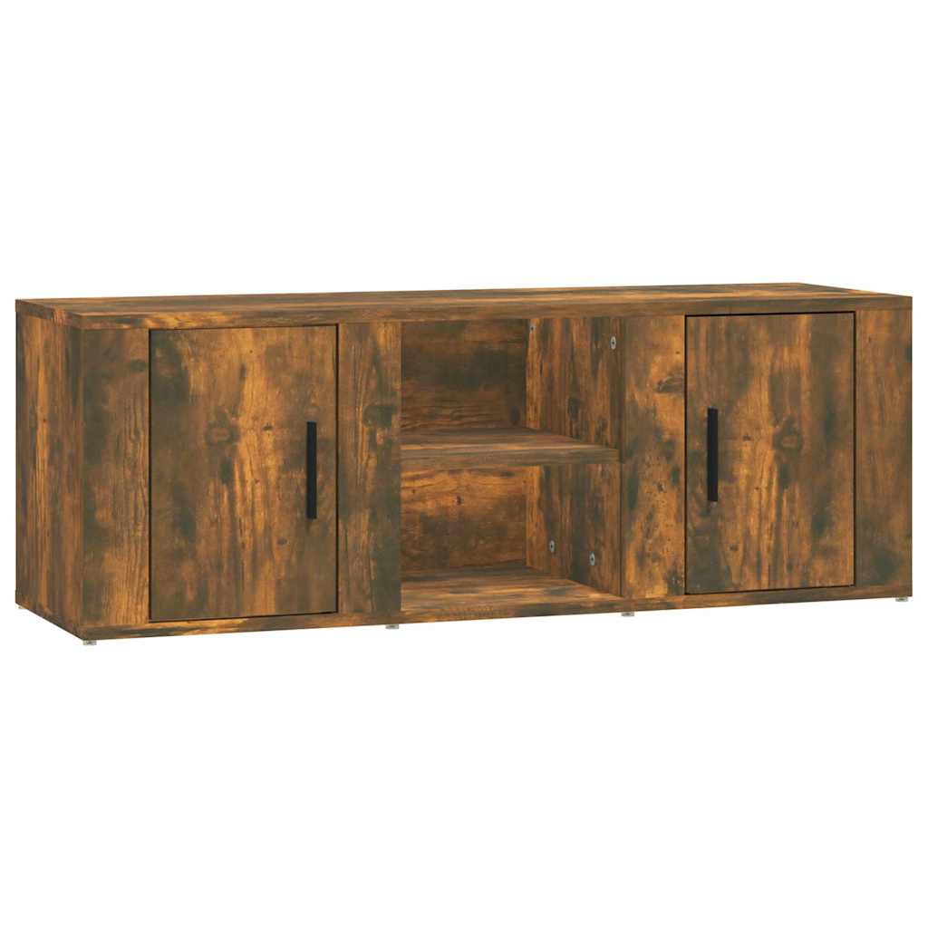 vidaXL TV Cabinet Smoked Oak 100x31,5x35 cm Engineered Wood