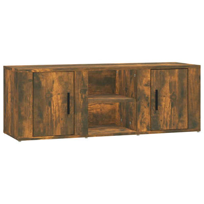 vidaXL TV Cabinet Smoked Oak 100x31,5x35 cm Engineered Wood